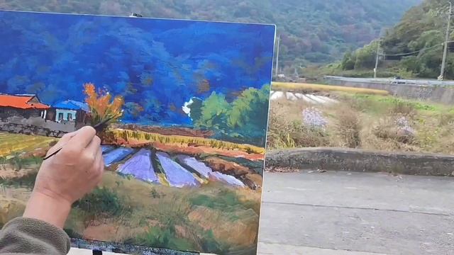 궁류면의 가을#outdoor #acrylicpainting #Field sketch смотреть онлайн