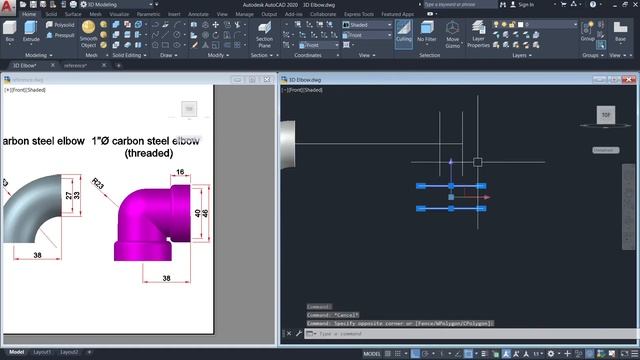 Autocad 3D Types of Elbow - Timelapse смотреть онлайн