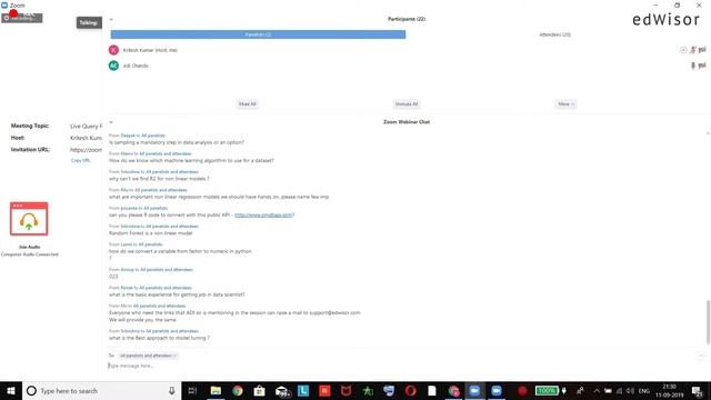 edWisor Mentor Hours | 11 Sep 2019 | Data Science Query Resolution | Mentor - Adi Chandu смотреть онлайн