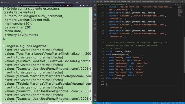 MySQL Ejercicio: 369 Encontrar Día y Mes de una Fecha Usando una Función de Control de Flujo CASE смотреть онлайн