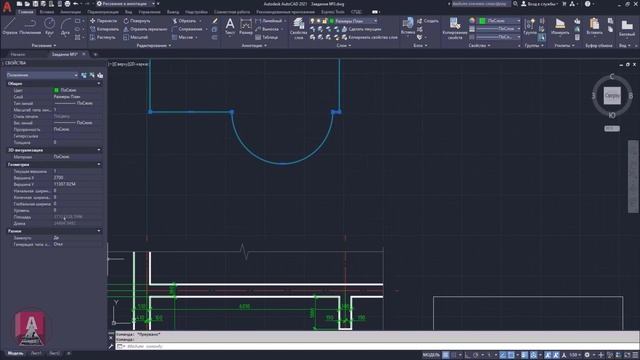 AutoCAD 4. Креслення оформлення, розрахунки, розміри та площа: Оформлення, Розміри, Площа смотреть онлайн