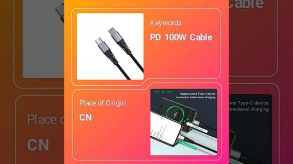 OCC Cable High quality PD 100W USB C 3 to USB C Cable
