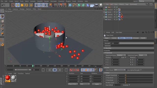 Урок Cinema 4D - инструменты модуля Mograph, Rigid Body, Collider смотреть онлайн