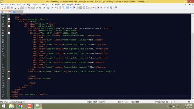 How to Change Color of Element Dynamically in JavaScript смотреть онлайн