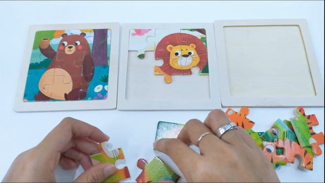 BEAR LION TIGER - WILD ANIMALS | CARNIVORE ANIMALS | PUZZLE FOR KIDS смотреть онлайн