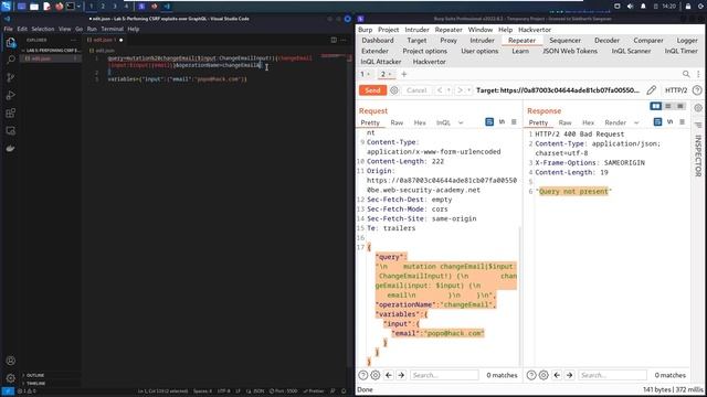 Portswigger - GraphQL API Vulnerabilities - Lab #5 Performing CSRF exploits over GraphQL смотреть онлайн