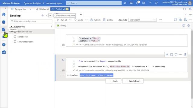 43. run() function of notebook module in MSSparkUtils package in Azure Synapse смотреть онлайн