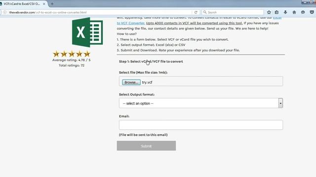 VCF to Excel or CSV Converter, by thewebvendor.com смотреть онлайн