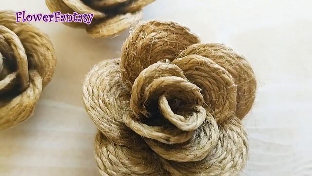 3 идеи ЦВЕТЫ ИЗ ДЖУТА своими руками /Идеи для декора дома/ поделки из джута