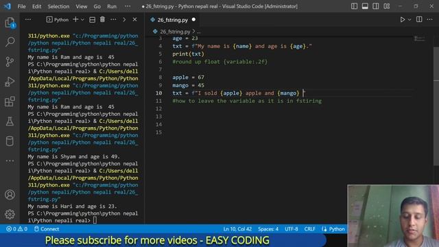 26. Python - f-string [in Nepali] смотреть онлайн