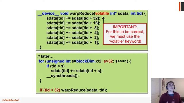 CUDA Crash Course: Sum Reduction Part 5 смотреть онлайн