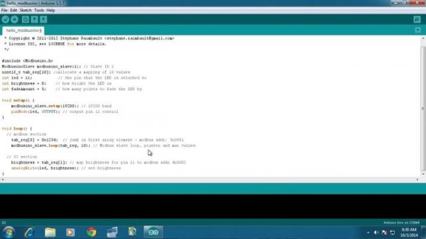 Arduino Modbus RTU Slave Example