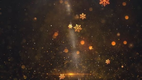 Golden Snowflakes | Christmas Background Video | Free Stock Footage