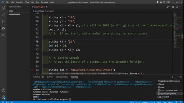 c++ strings | using c++ strings | c++ string array | append in c++| C++ Programming Tutorial # 14