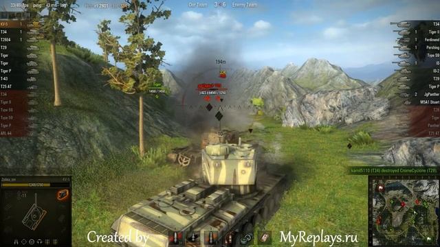 WOT: Mauntain Pass - KV-5 - 5 frags смотреть онлайн