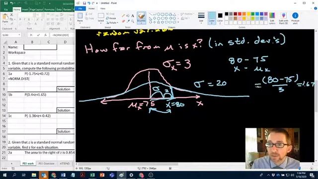 Excel and the normal distribution - NORM.S.DIST (finding p given z) смотреть онлайн