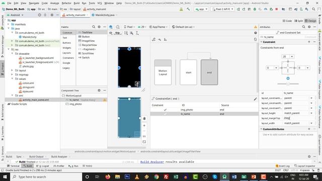 MotionLayout OnSwipe and OnClick on same View in Android Studio 4.0 | Motion Animation in AndroidX смотреть онлайн