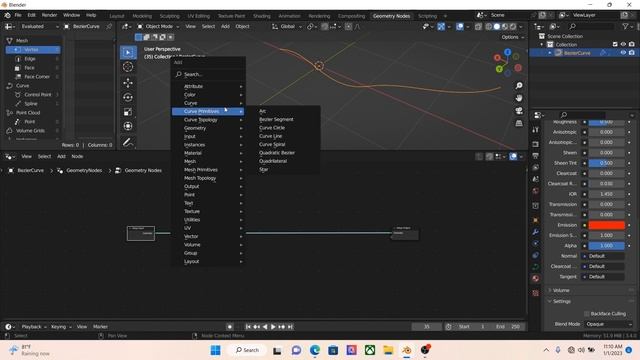 SAMPLE CURVE & TRIM CURVE WITH SAMPLE ANIMATION - GEOMETRY NODE BLENDER 3.X смотреть онлайн