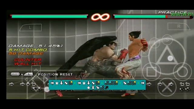 DEVIL JIN PSP COMBO TUTORIAL | TEKKEN 6 PPSSPP | WITH INPUT NOTATIONS. смотреть онлайн
