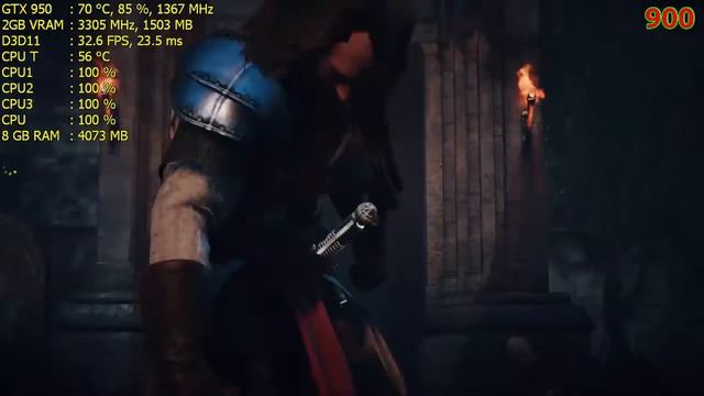 Assassin's Creed: Unity Athlon ii x3 445 GTX 950 (1080,900) смотреть онлайн