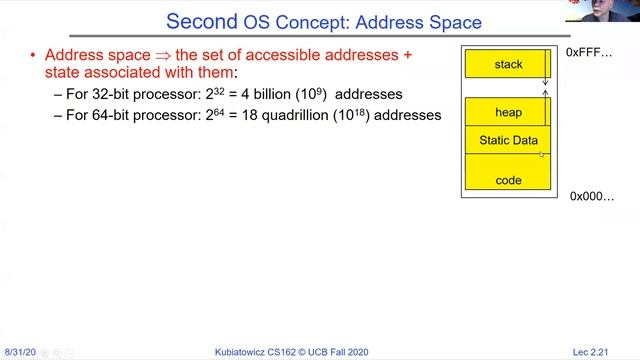 CS162 Lecture 2: Four Fundamental OS Concepts смотреть онлайн