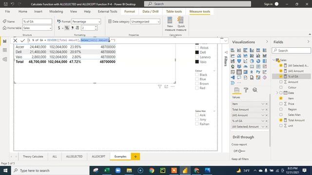 What is Calculate Function in Dax(with ALLSELECTED and ALLEXCEPT Function) P-4 | DAX Tutorial Bangl смотреть онлайн