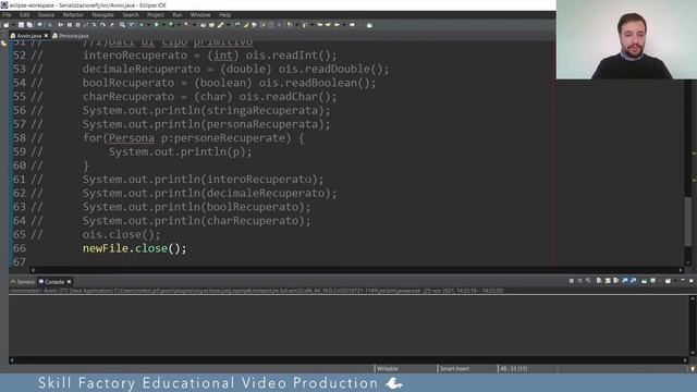 Java Object Oriented: la serializzazione degli oggetti su file - Lezione 39 смотреть онлайн