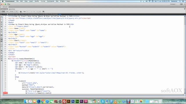 How to Insert Data Using jQuery & Ajax serialize Method in PHP смотреть онлайн