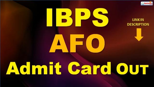 Ibps afo admit card out| IBPS SO ADMIT CARD OUT смотреть онлайн