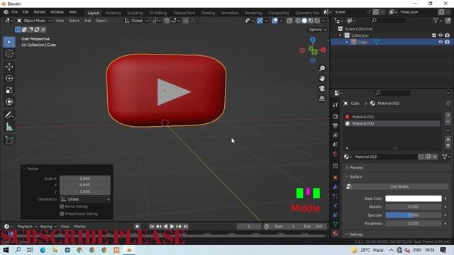 3D youtube logo design in blender | #sktutorials | @sktutorials1 смотреть онлайн