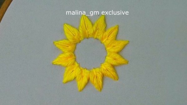 How to embroider a sunflower | 3D Floral embroidery