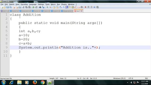 Java addition program || using Notepad++ || run on cmd || Java addition program example смотреть онлайн