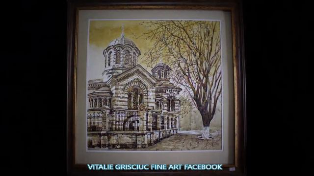 #VitalieGrisciuc „Old Chisinau Church of St. Pantelimon "paper, color ink 60x60 cm available смотреть онлайн