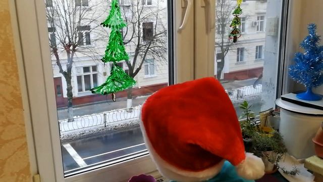Рисуем елочку на окне смотреть онлайн