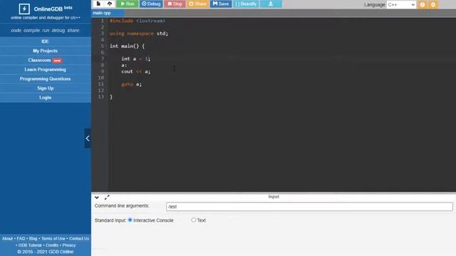 Ciekawy błąd kompilatora C++ online GDB смотреть онлайн