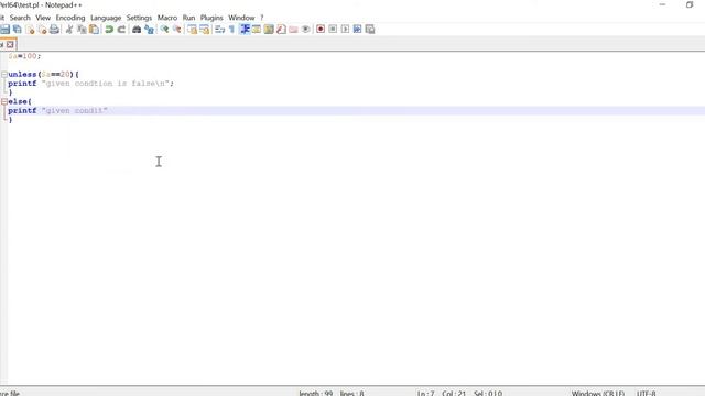 Perl- unless... else statement Example смотреть онлайн