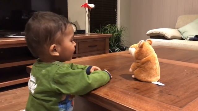 Baby has conversation with repeating hamster toy смотреть онлайн