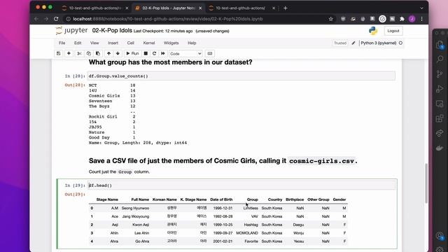 Data Analysis with Pandas: K-Pop idols (value_counts, filtering, datetimes) смотреть онлайн