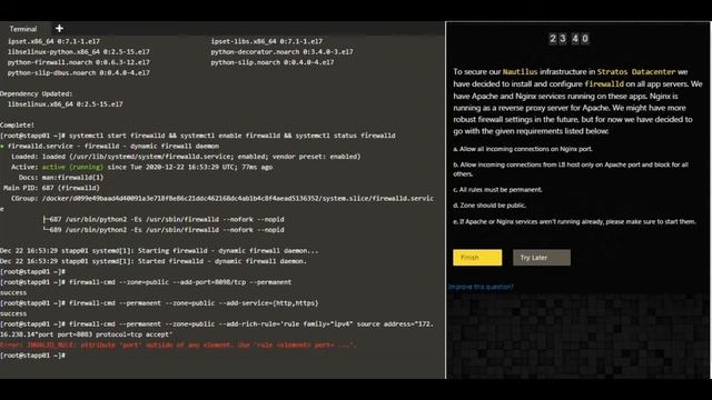Linux Firewalld Setup Apache & Nginx server KodeKloud Engineer Task Success смотреть онлайн