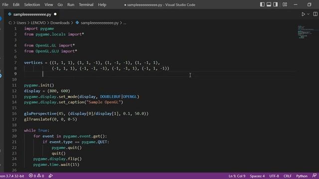 Python Graphic Tutorial: Draw a Cube Using Pygame and OpenGL смотреть онлайн