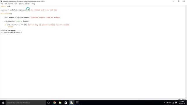 OBTAIN LIVE VIDEO FROM WEBCAM USING OPENCV AND PYTHON EXPLAINED смотреть онлайн
