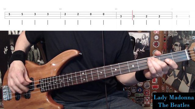 Lady Madonna by The Beatles - Bass Cover with Tabs Play-Along смотреть онлайн