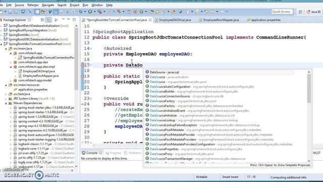 80.Spring Boot JDBC + MySQL+Tomcat Connection Pool example смотреть онлайн