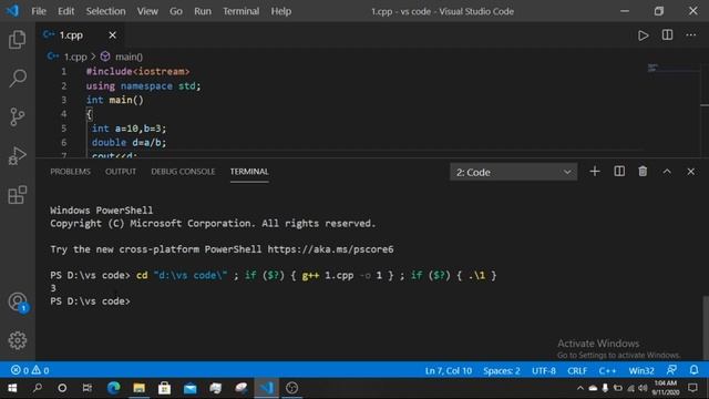 Data type conversion int to double within function in c++ смотреть онлайн