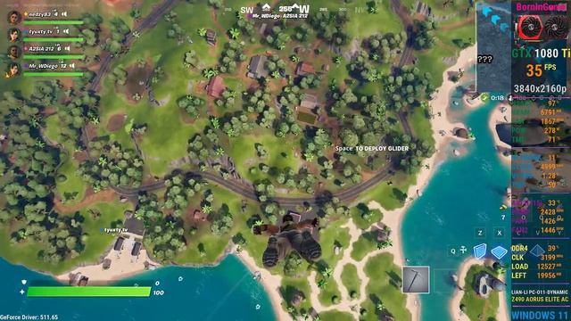Fortnite GTX 1080 Ti | Gameplay @4K i9 10850K смотреть онлайн