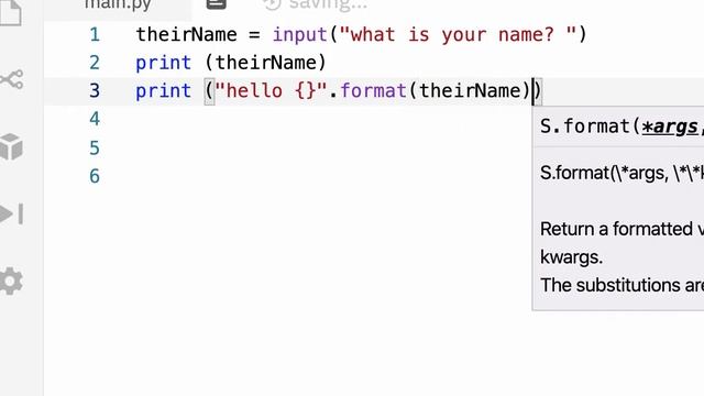 basic python user input and string format смотреть онлайн