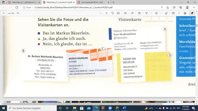 Menschen A1.1, Lektion 2 (Teil 1) "Ich bin Journalistin" смотреть онлайн
