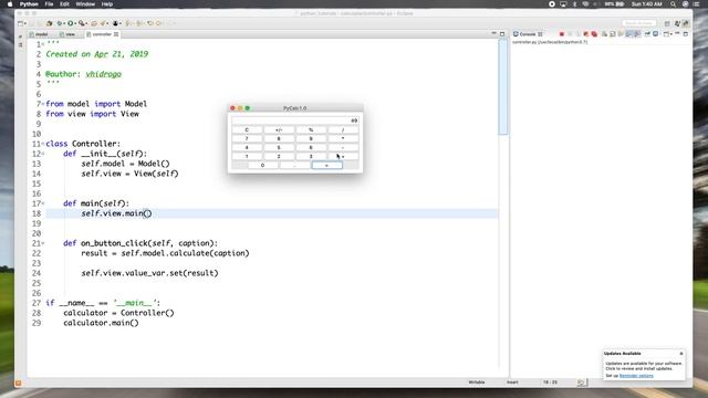 Python Tutorial: GUI Calculator with Model View Controller #9 смотреть онлайн