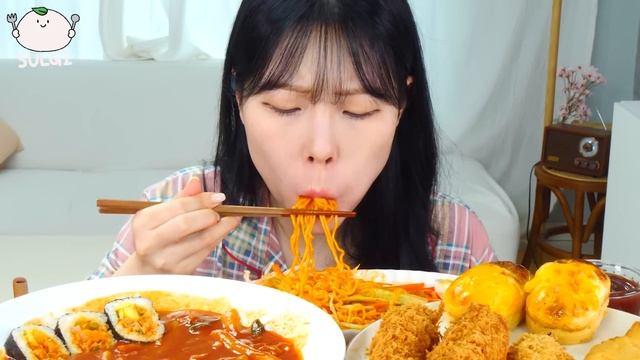 ASMR MUKBANG| 직접 만든 떡볶이 돈까스 김밥 먹방 & 레시피 FRIED CUTLET AND Tteokbokki EATING