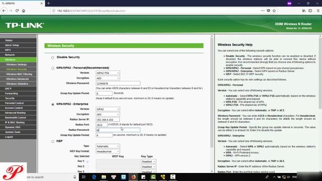 TP LINK Set Up WiFi Security WPA2 Enterprise